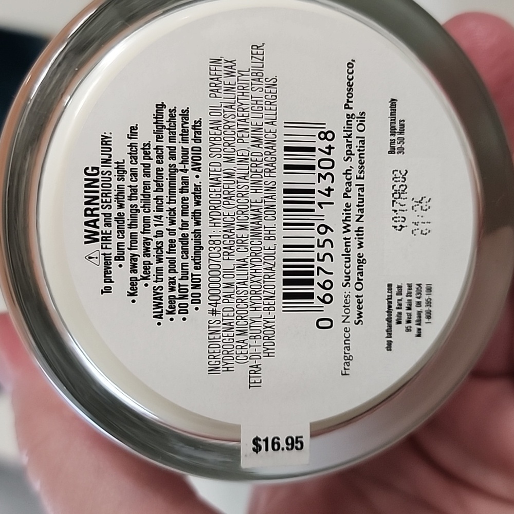 White Barn Peach Bellini Scented Candle - Picture 3 of 3